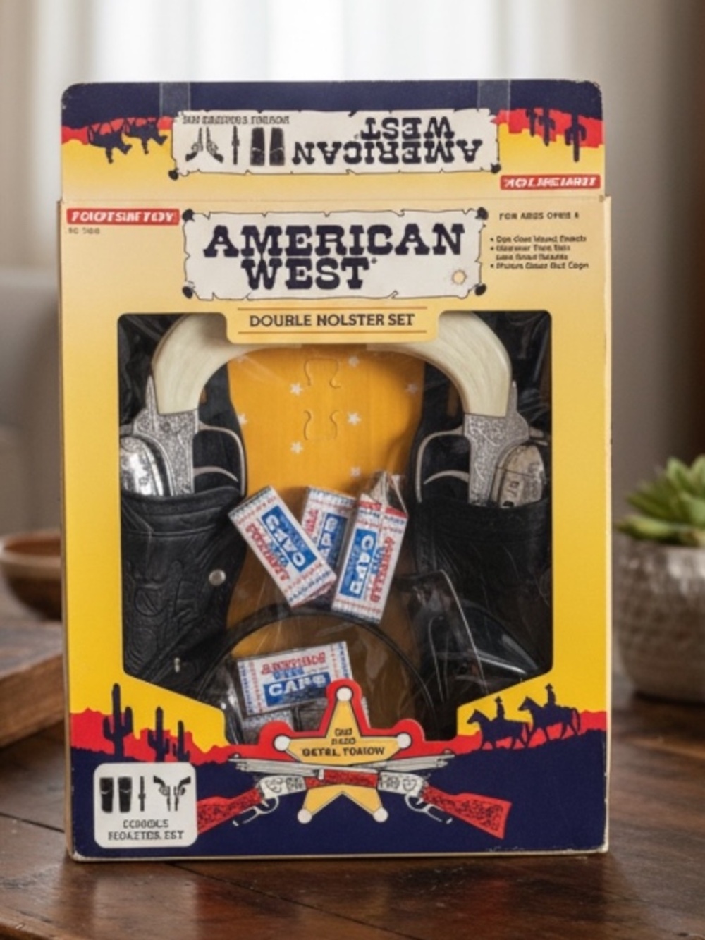 Tootsie Toy American West Double Holster Set with Die-Cast Metal Pistols